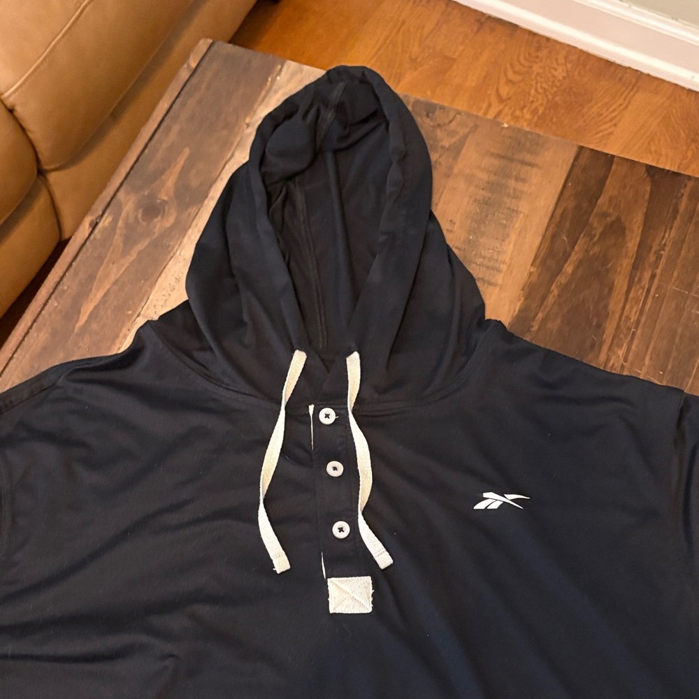 Reebok Black Hoodie with White Drawcords